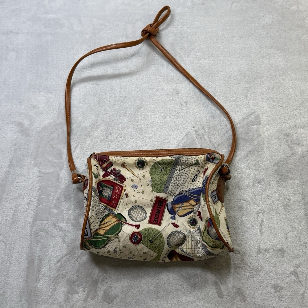 Vintage Golf Print Crossbody Purse Bag‎ Novelty Birdie Fairway YKK